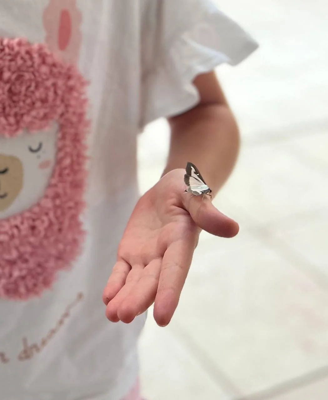 Kinderhand mit Schmetterling